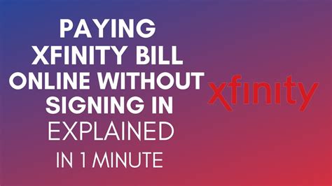 how do i pay my xfinity bill without signing in